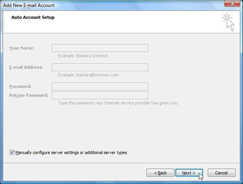 ptd email setup for outlook